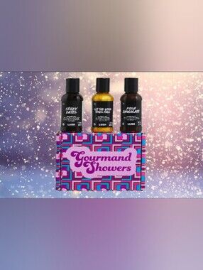 Lush Gourmand Showers Gift Set — Black & Gold Bottles with Pink Box